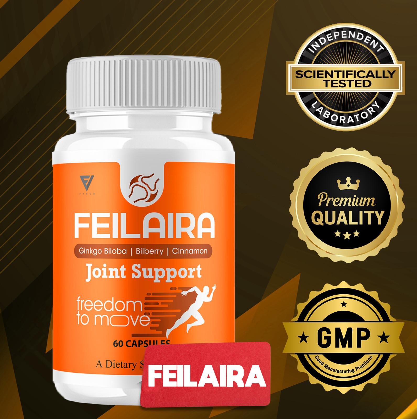 (3 Pack) Feilaira Joint Support, Feilaira Max Mobility Supplement (180 Capsules)
