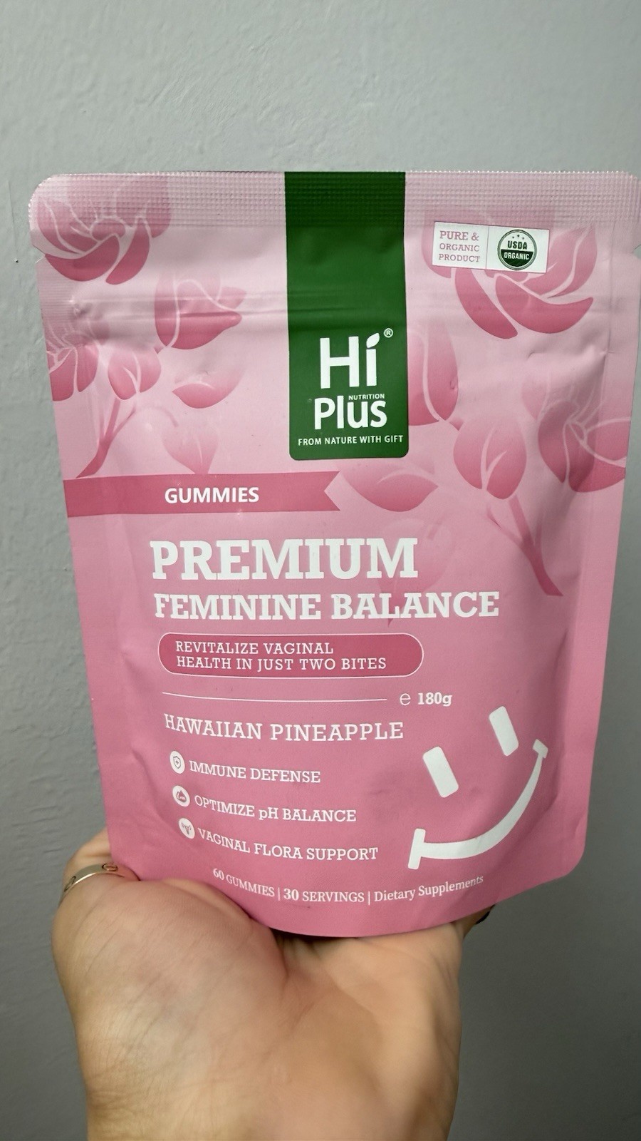 HiPlus Feminine Balance Gummies Hawaiian Pineapple 60ct Immune Vaginal Support