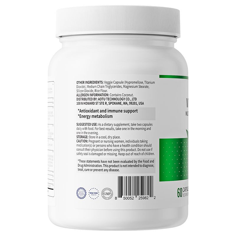 Vinsic Vitality 60 Capsules – Features Reishi, Vitamins & Antioxidant Blends