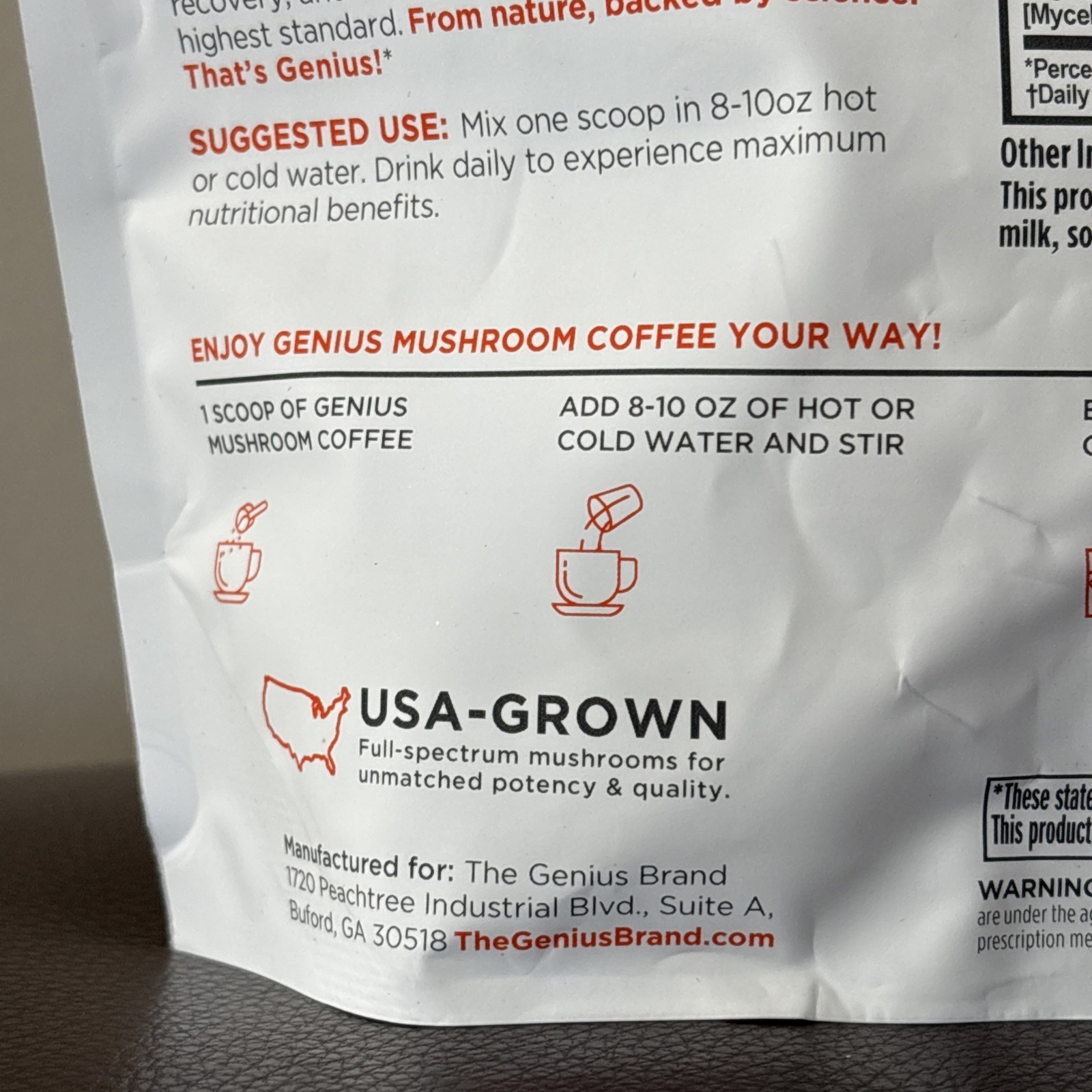 The Genius Brand, Mushroom Coffee + Collagen, 300g, EXP 07/2027