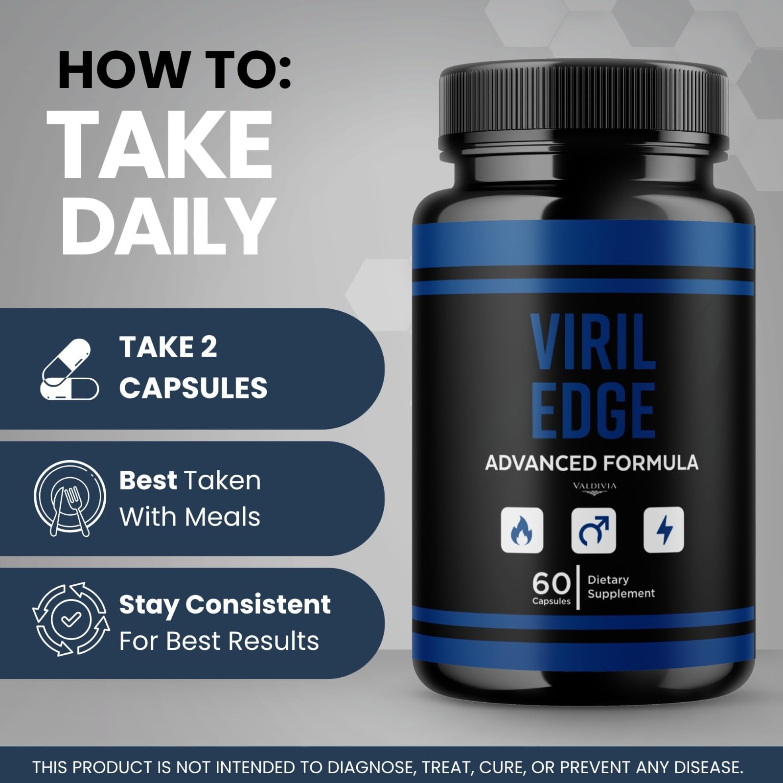 Valdivia (5 Pack) VirilEdge Capsules 300 Capsules 5 Pack Men’s Health Supplement