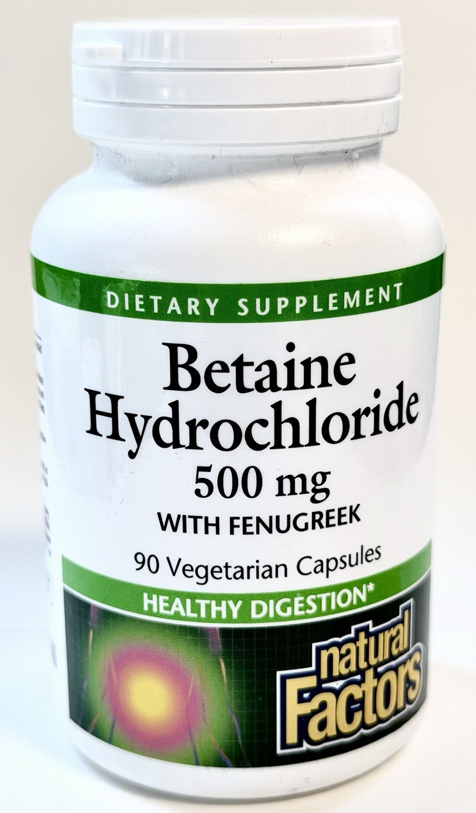 Natural Factors Betaine HCl 500mg + Fenugreek Digestive Support 90 Veg EXP04/28