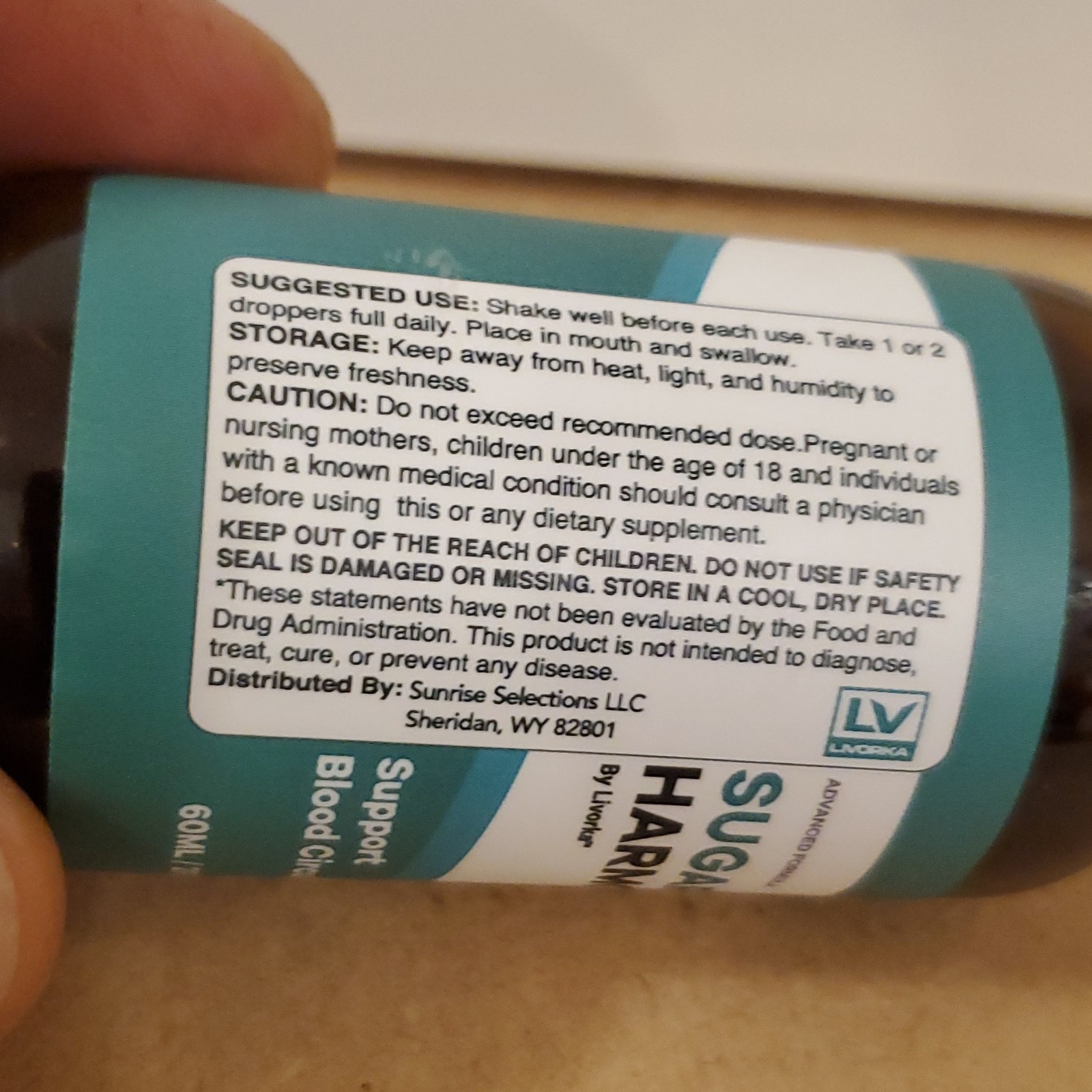 Livorka Sugar Harmony Liquid Lemon 60ml Blood Circulation Support