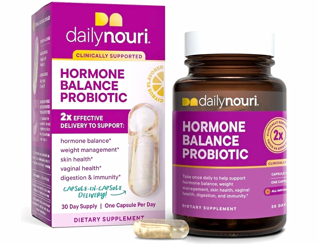 dailynouri Hormone Balance Probiotic Capsules Citrus 30 Count All-Natural