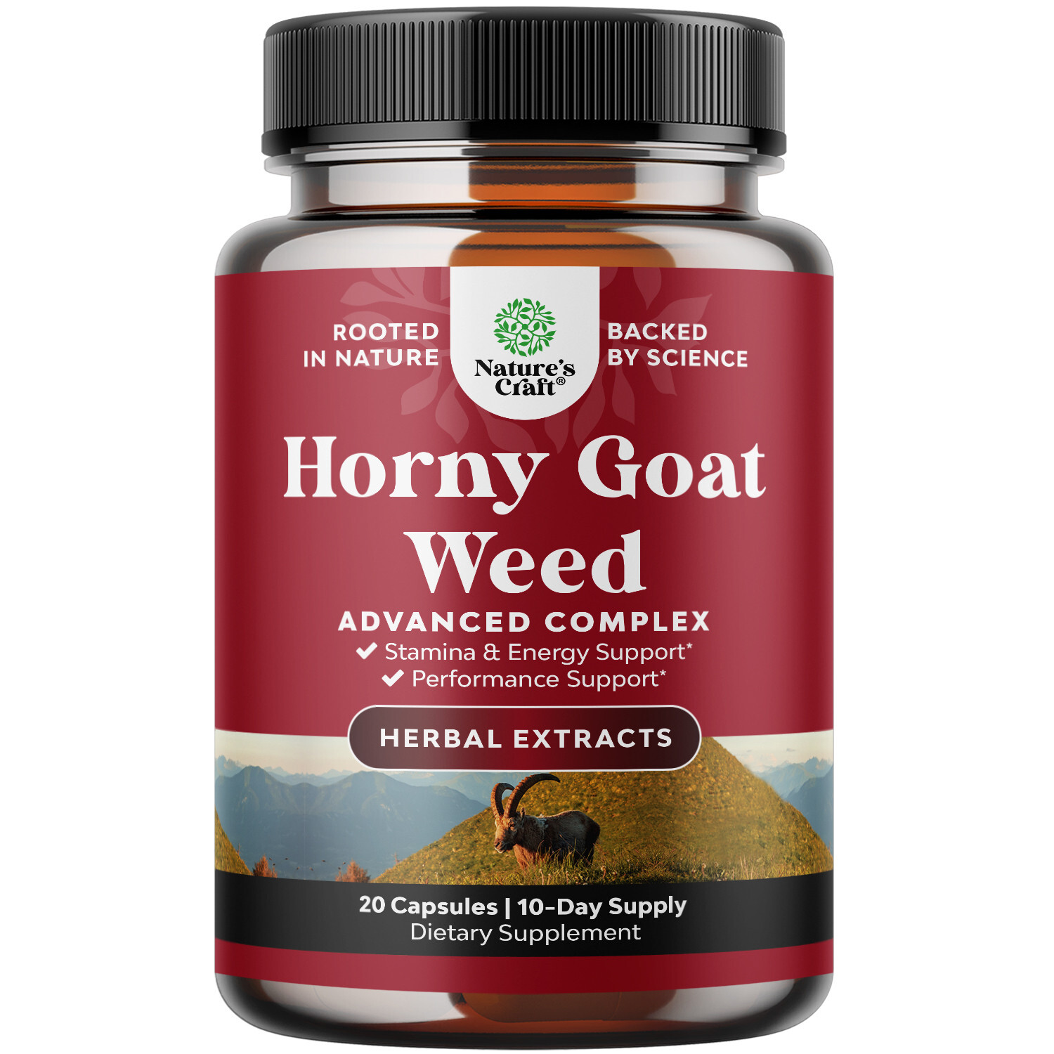 Horny Goat Weed Male Enhancement Extra Strength 1590mg Complex Per Serving 20ct