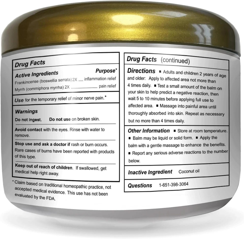 Wise Men Healing Balm with Myrrh and Frankincense Essential Oils for Neuropathy