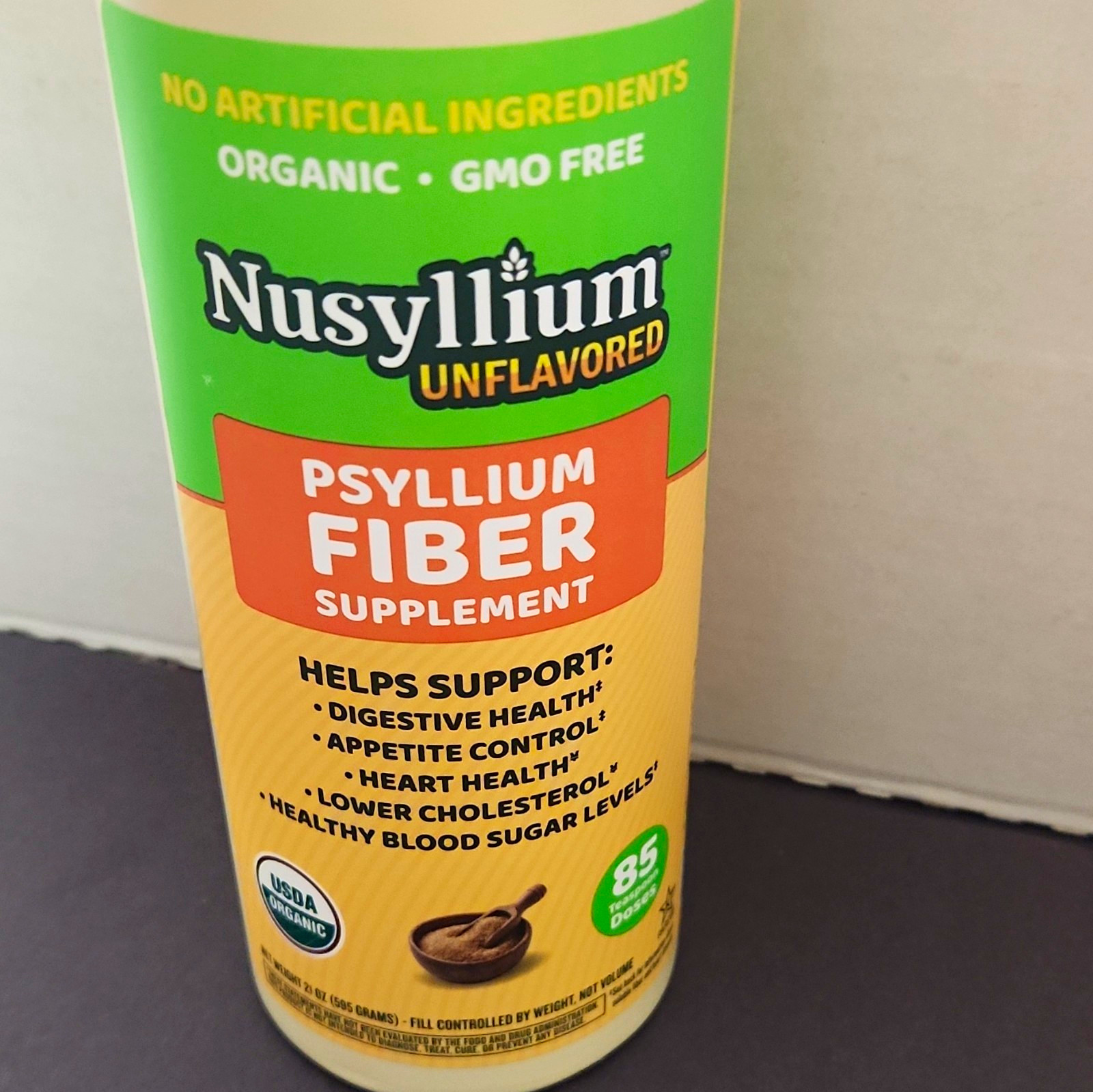 NuSyllium Organic Unflavored Psyllium Fiber Powder 20 oz 85 Doses