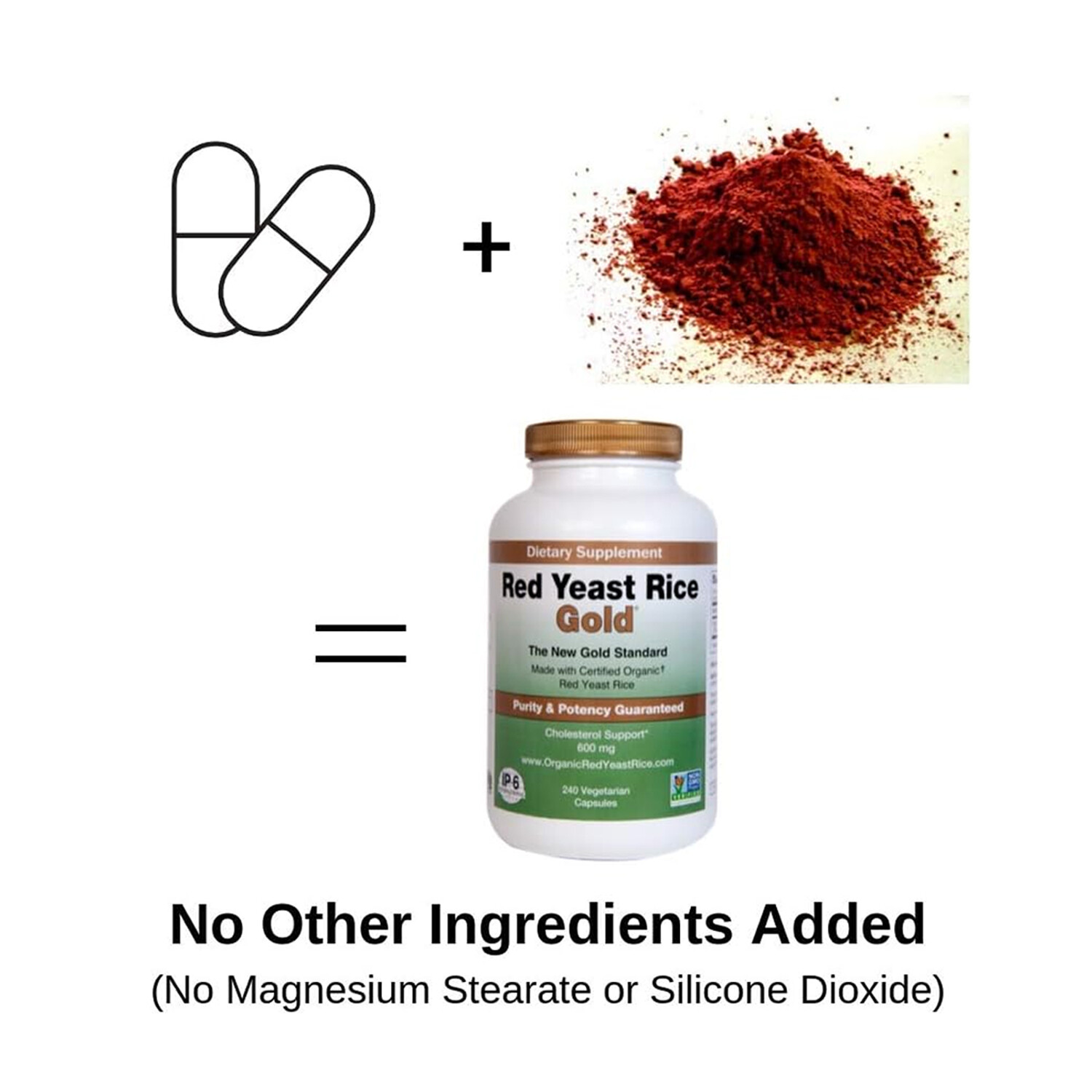 IP-6 International Red Yeast Rice Gold, 600 mg, 120 Vegetarian Capsules