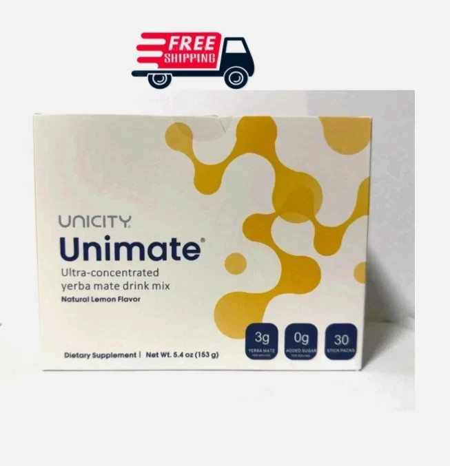 Unicity Unimate Lemon Flavor Packs – 30 Counts – Exp 08/2028