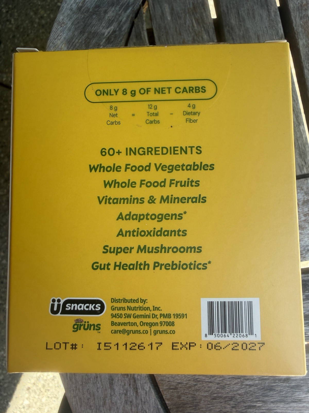 grüns Kids Superfoods Greens Gummies Strawberry Vegan Gluten-Free 10 Packs