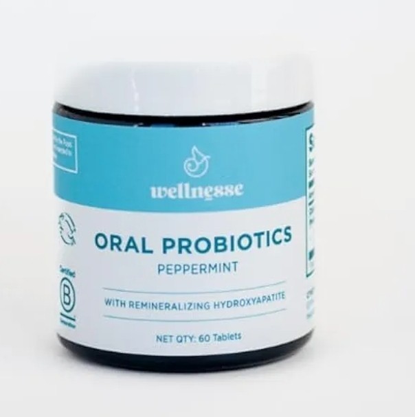 (2 Pack) Wellnesse Oral Probiotic Mints With Hydoxyapatite Peppermint Bad Breath