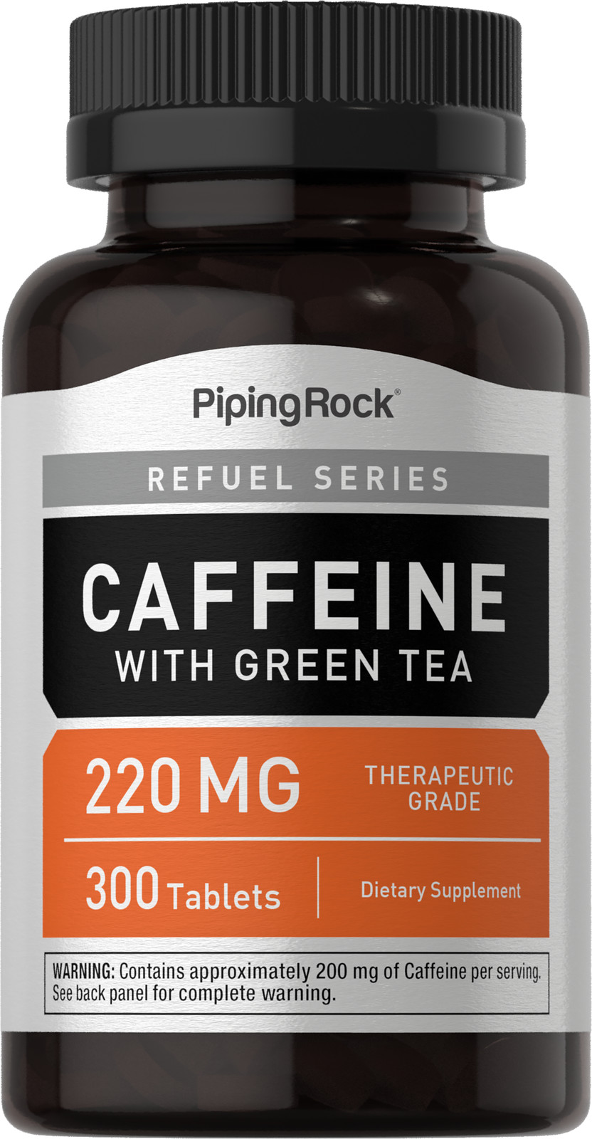 Caffeine Plus Green Tea | 220mg | 300 Tablets | Non-GMO | By Piping Rock