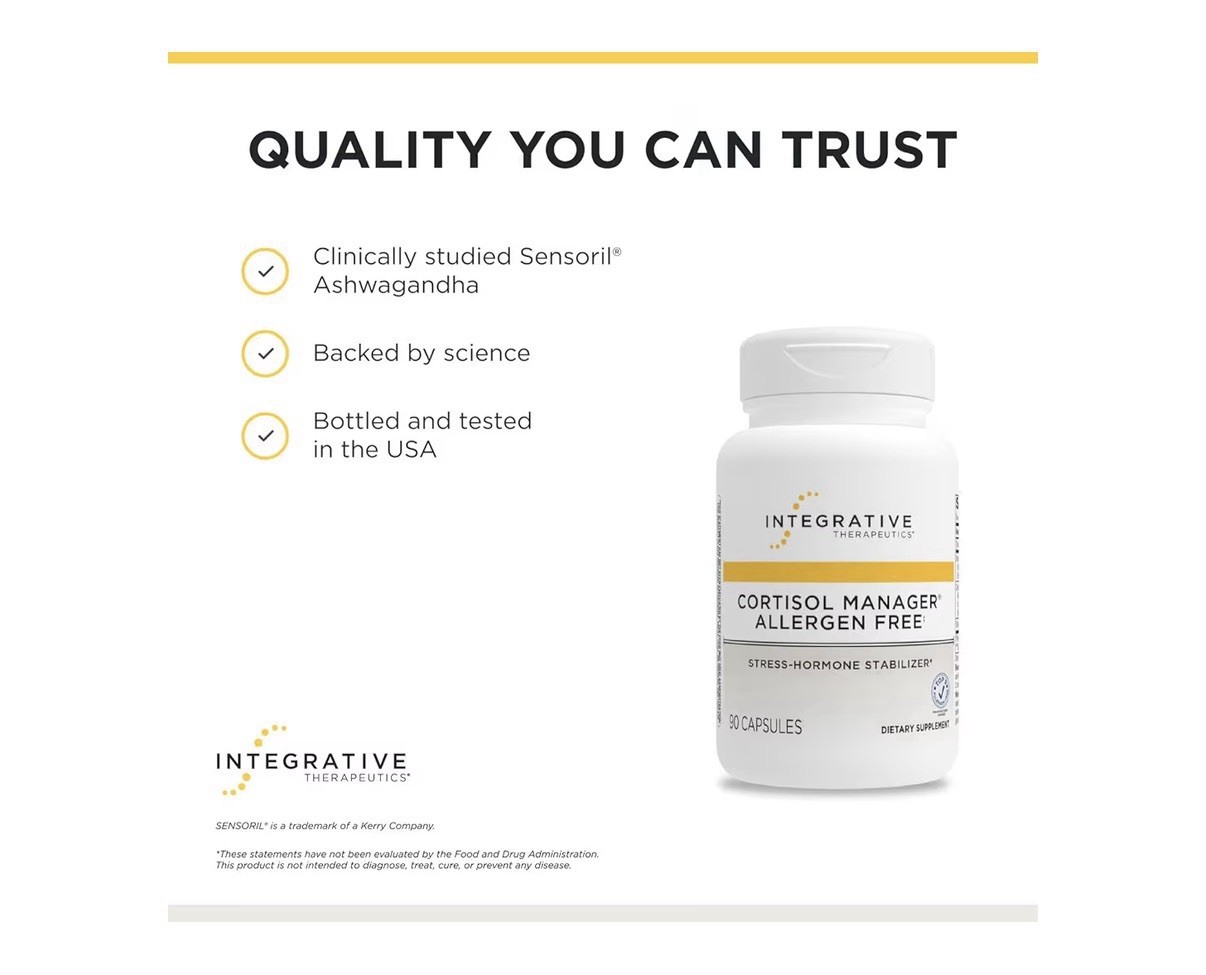 Integrative Therapeutics Cortisol Manager Allergen Free Adrenal Health 90capsule