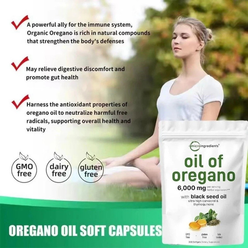 3 Pack New Oil of Oregano with Black Seed Oil, 300 Softgels Microingredients