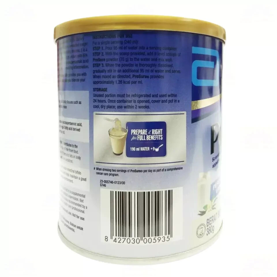 Abbott Pro Sure Milk High Protein, Prebiotic & EPA 380g X8