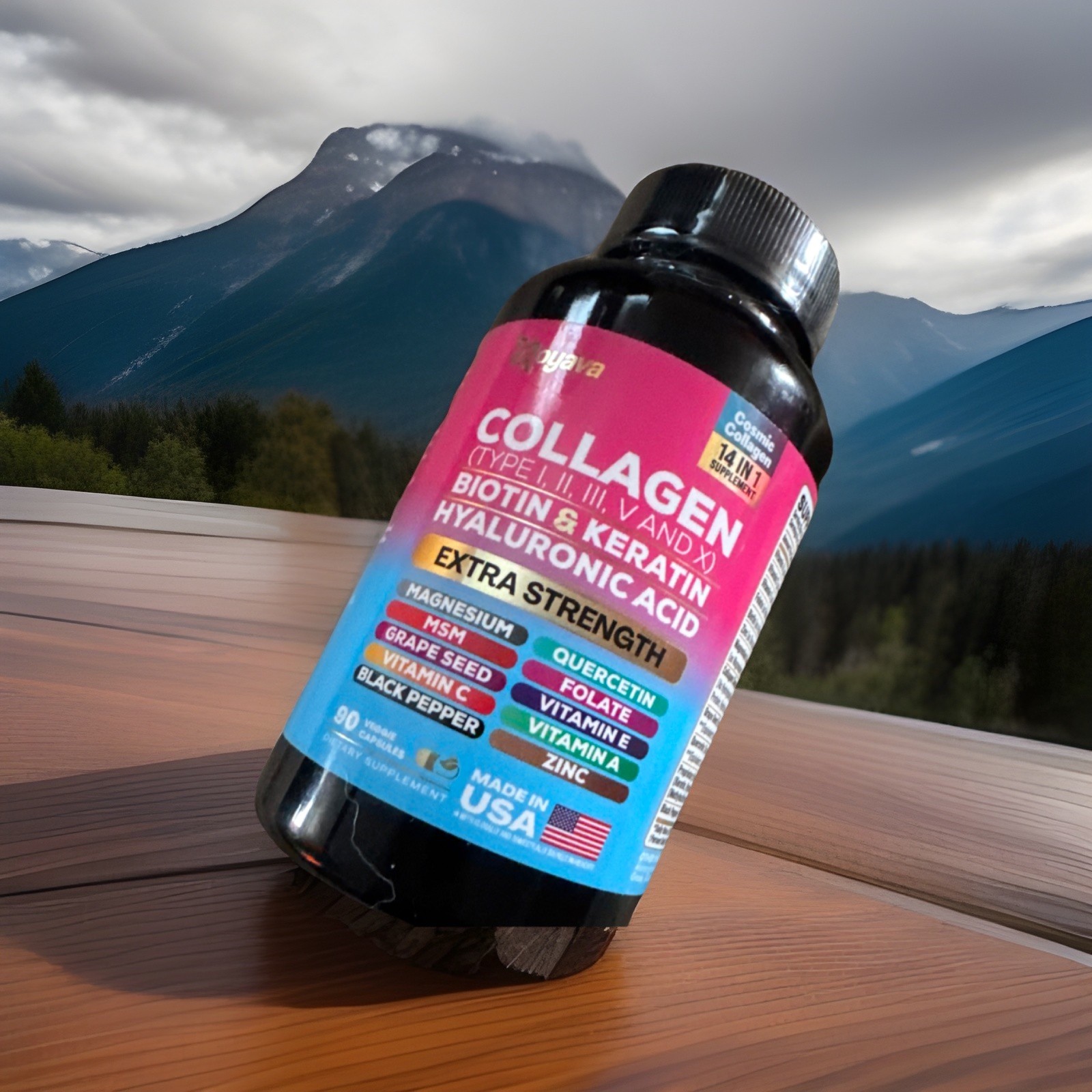Zoyava Collagen Biotin Keratin Hyaluronic Acid 90 Capsules Extra Strength