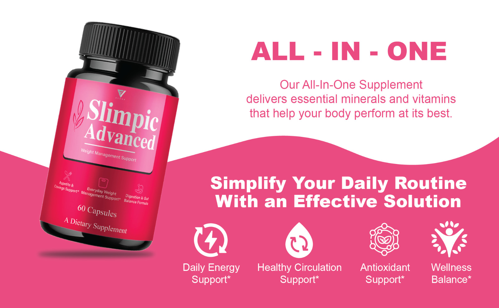 (3 Pack) Slimpic Weight Management Support Supplement Pills (180 Capsules)