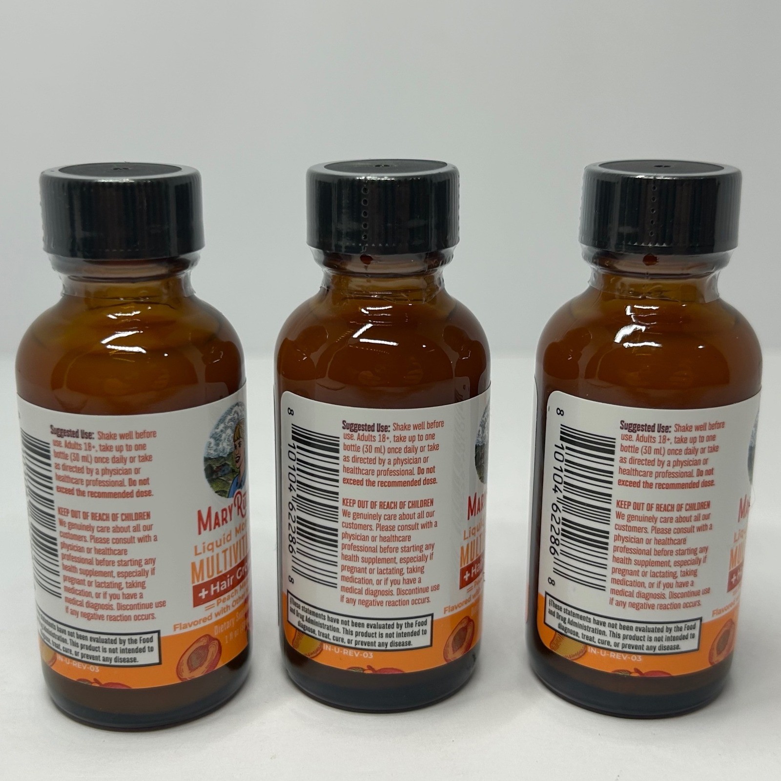 MaryRuth’s Liquid Morning Multivitamin Hair Growth Peach Mango 1oz 3 Pack 08/26