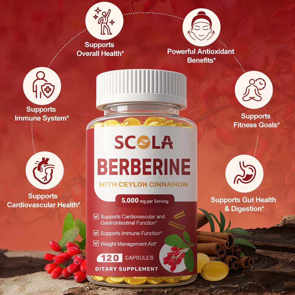 Organic Premium Berberine HCL Extract 5000mg 60/120 Capsules Blood Sugar Support
