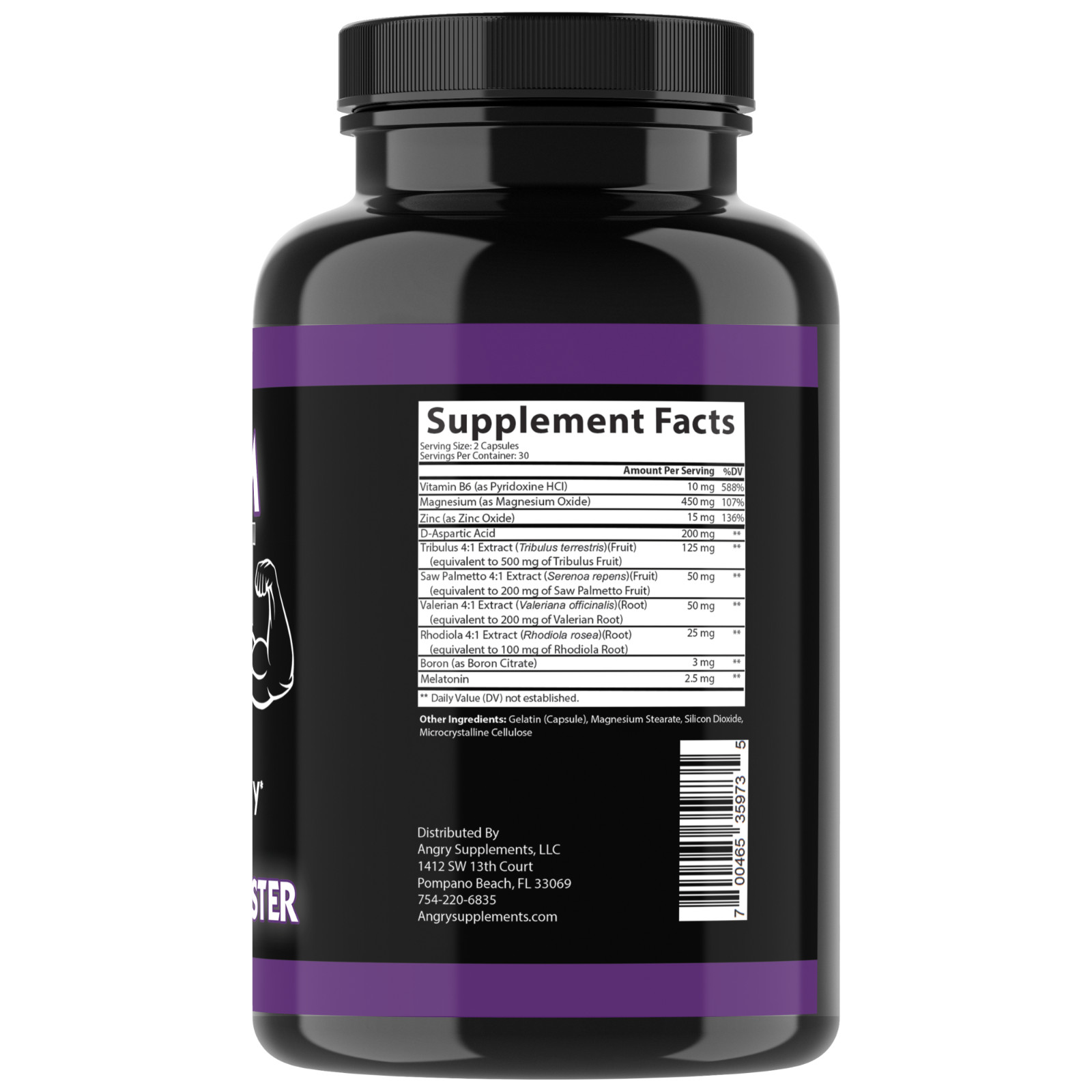 Angry Supplements Monster Test Booster Capsulas 120ct + Monster PM
