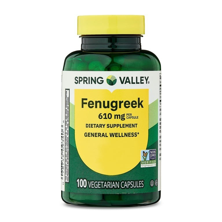 Spring Valley Fenugreek 610 mg Non-GMO Vegetarian Capsules, 100 Count
