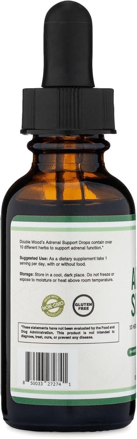 Adrenal Support Supplements (Liquid Drops) – 10 Organic Adaptogens for…