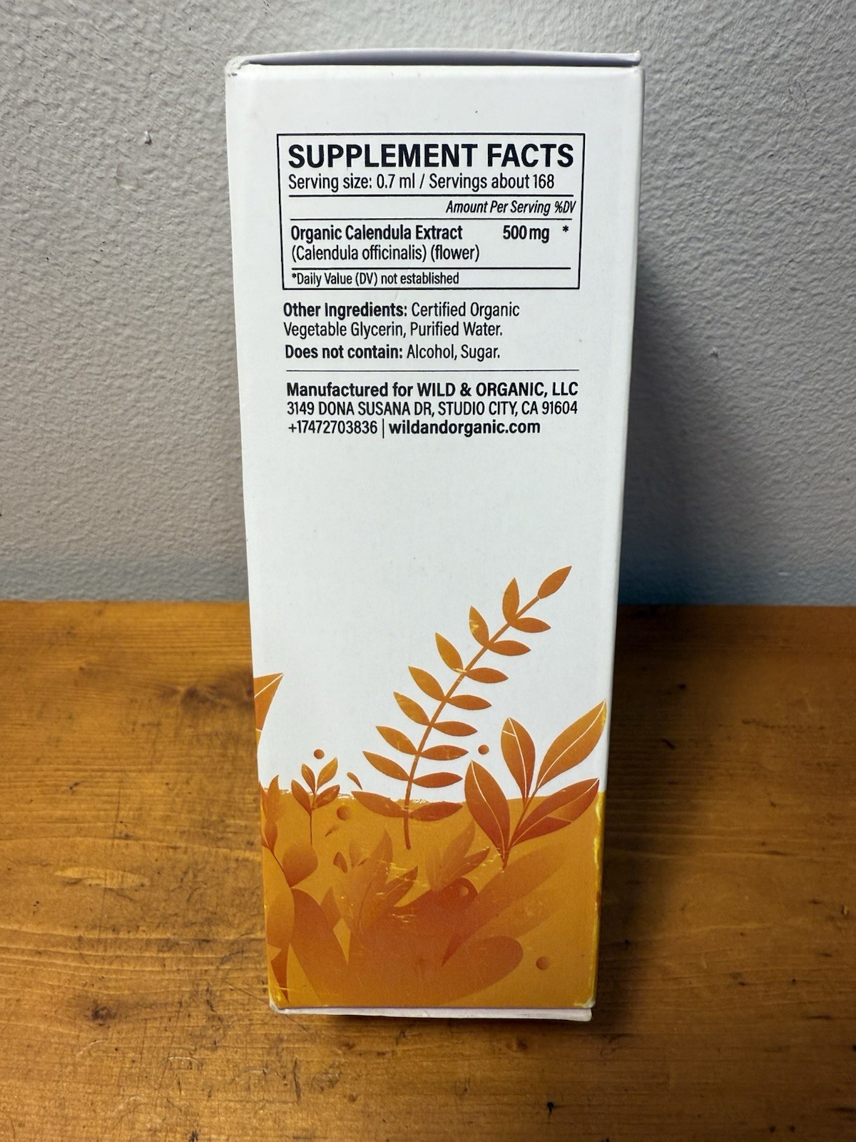 Wild & Organic Calendula Extract Liquid Drops 4 fl oz Alcohol-Free