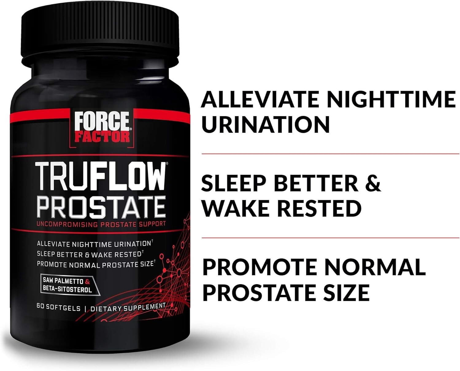 Force Factor TRUFLOW Prostate Health Support for Men – 60 Count