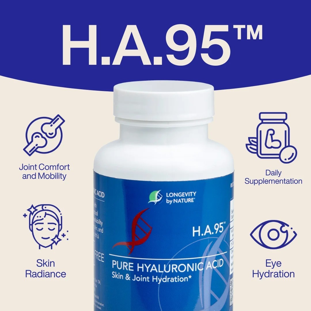 Longevity by Nature H.A.95 Hyaluronic Acid Supplement– 60 Capsules