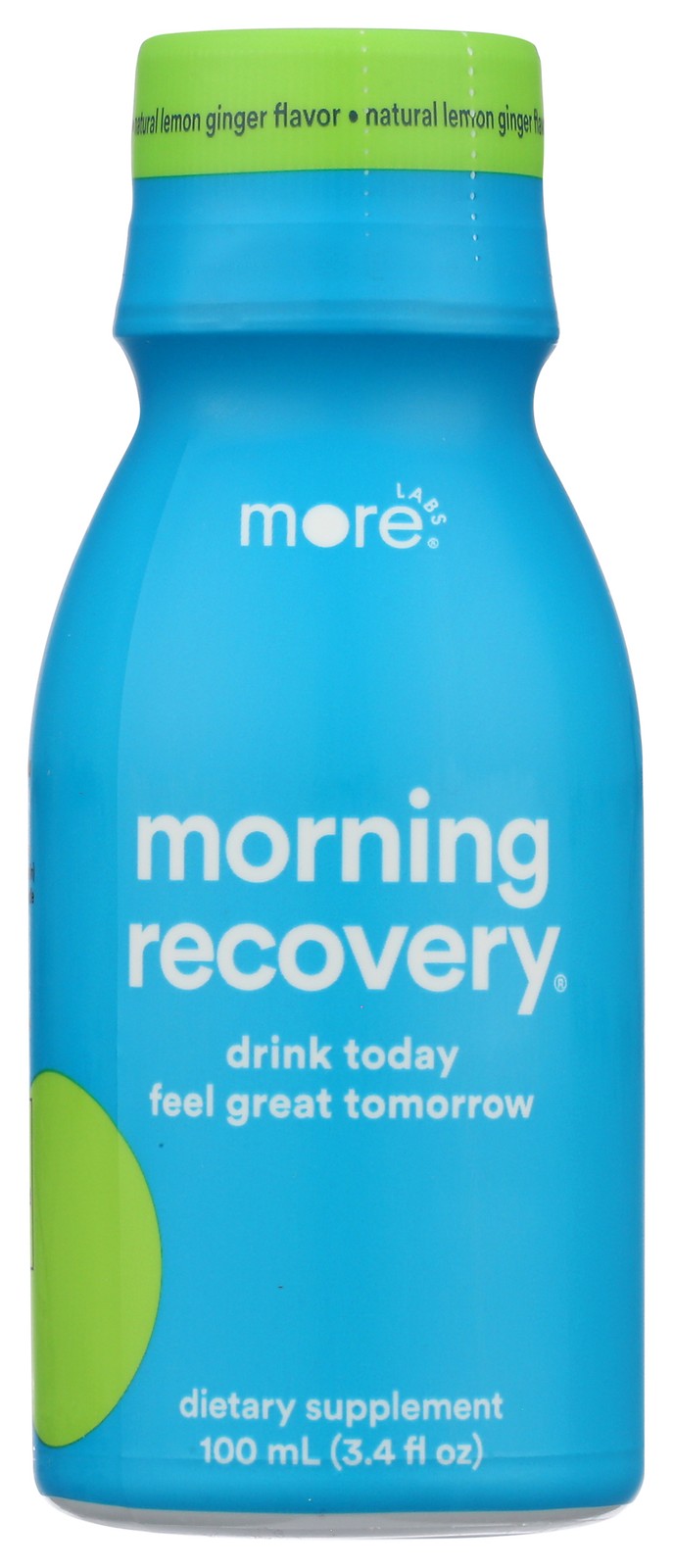 Morning Recovery Dietary Supplement By More Labs Lemon Ginger 3.4 Oz 6 Pack