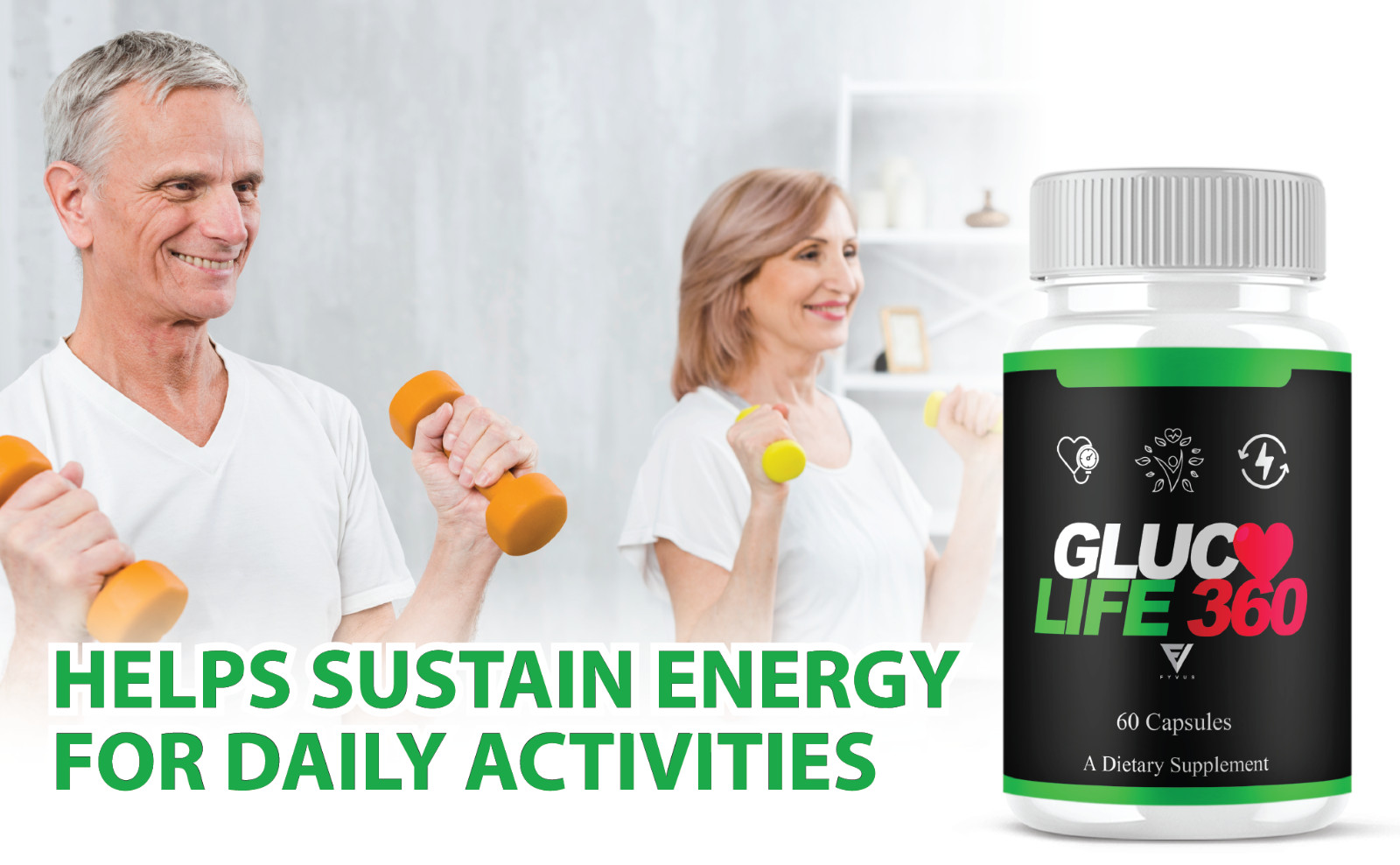 (2 Pack) Gluco Life 360 Blood Support Capsules, GlucoLife360 (120 Capsules)