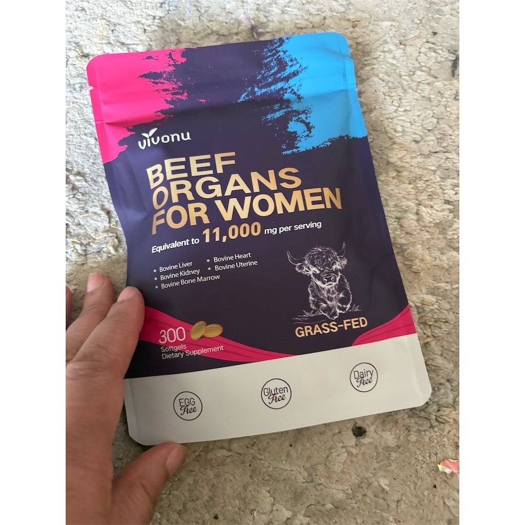 Vivonu Grass-Fed Beef Organs for Women Dietary Supplement Softgels 300 Ct