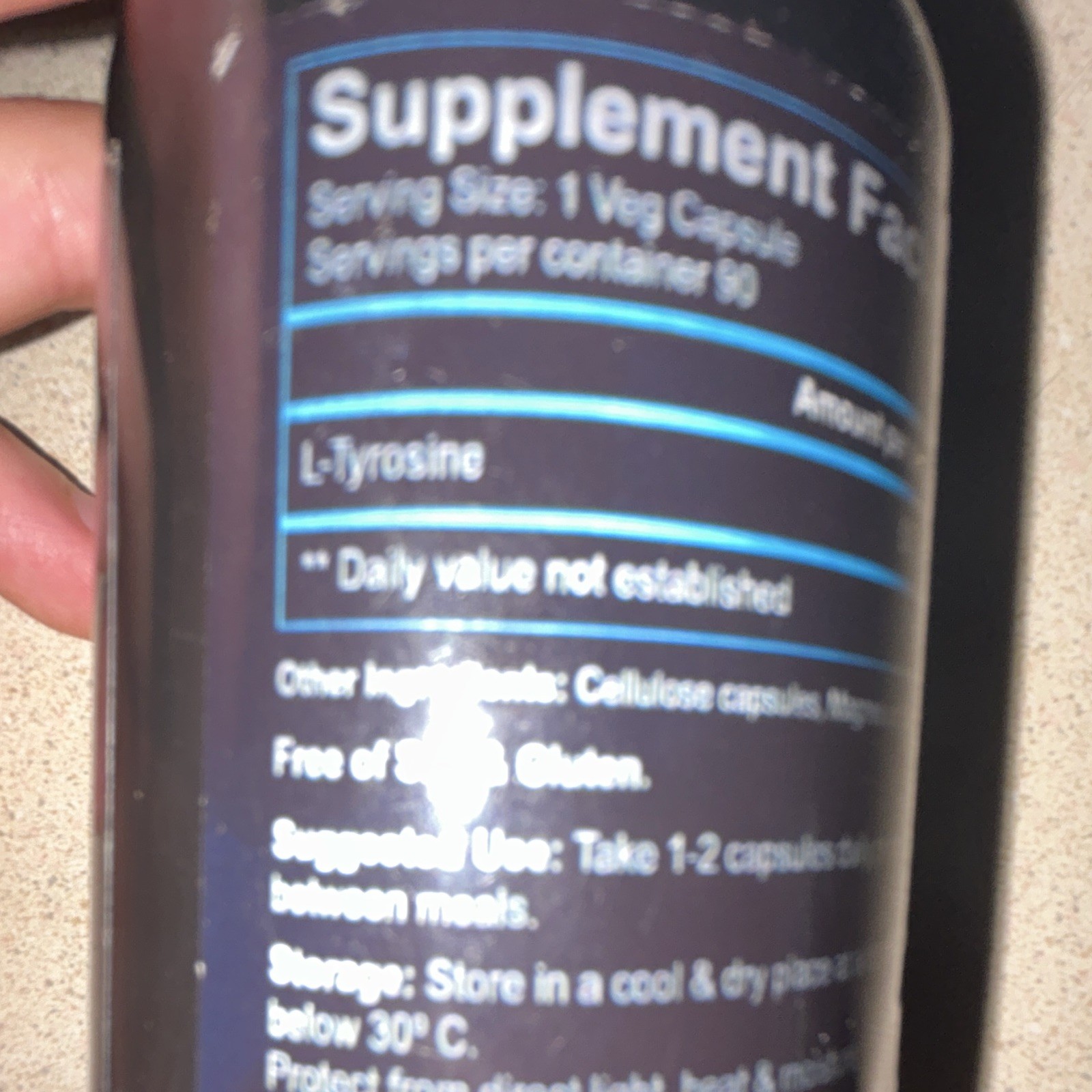 L-Tyrosine 500mg 90 Veg Capsules