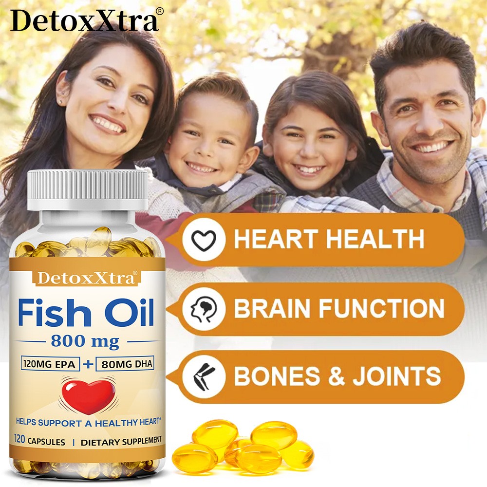 Omega 3 Fish Oil -800mg, 30/60/120 Capsules – 3x Strength Promote Overall Health