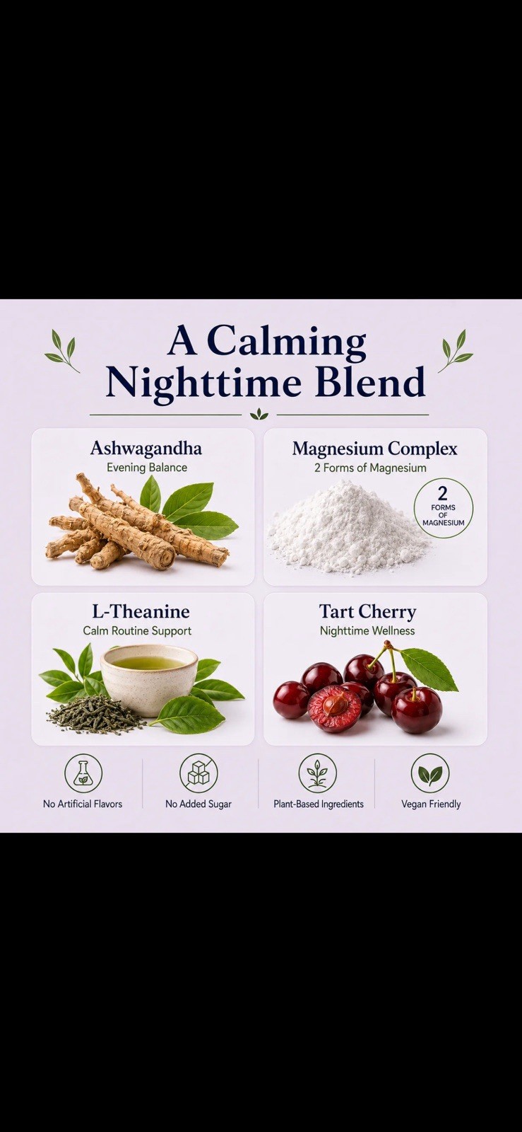 SYHW Night Calm Magnesium Drink Mix Blueberry Lemonade Melatonin-Free Vegan 140g