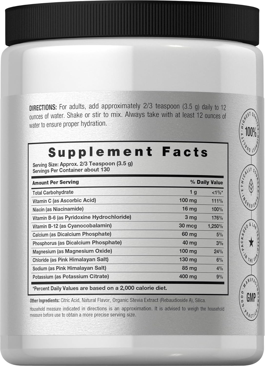 Electrolyte Powder | 16 oz | Hydration Supplement | Lemon Flavor | by Horbaach
