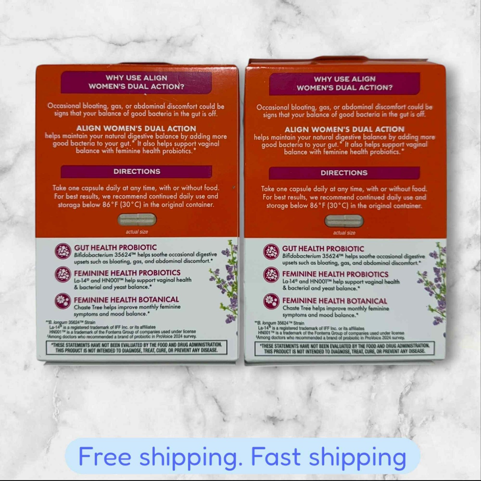 FOR 2 Align Probiotic Supplement Women’s Dual Action 42ct Each EXP2027+ NEW SHIP