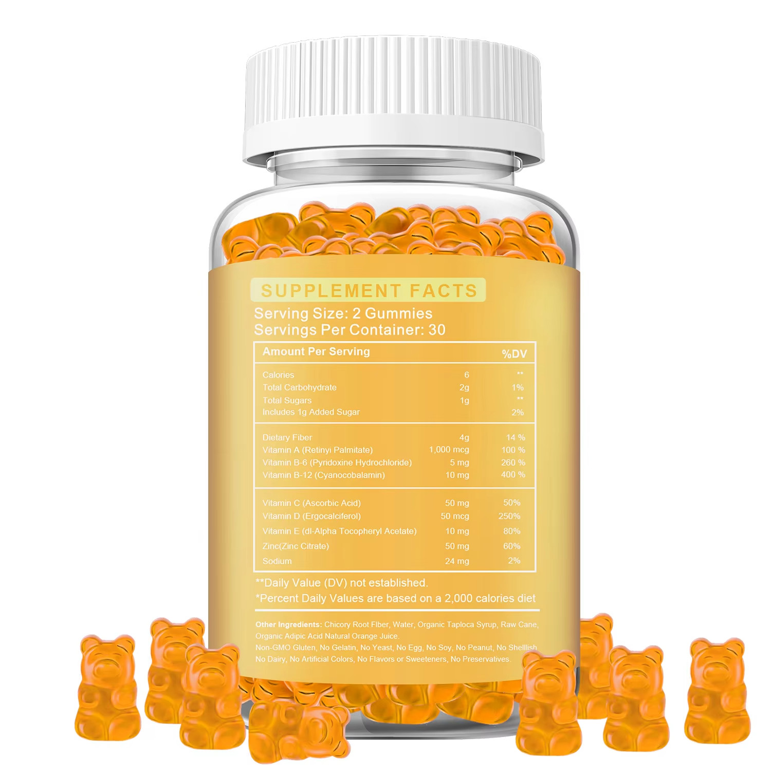 Organic Greek Probiotic Fiber Gummies Digestive Health Immune Dietary Supplement