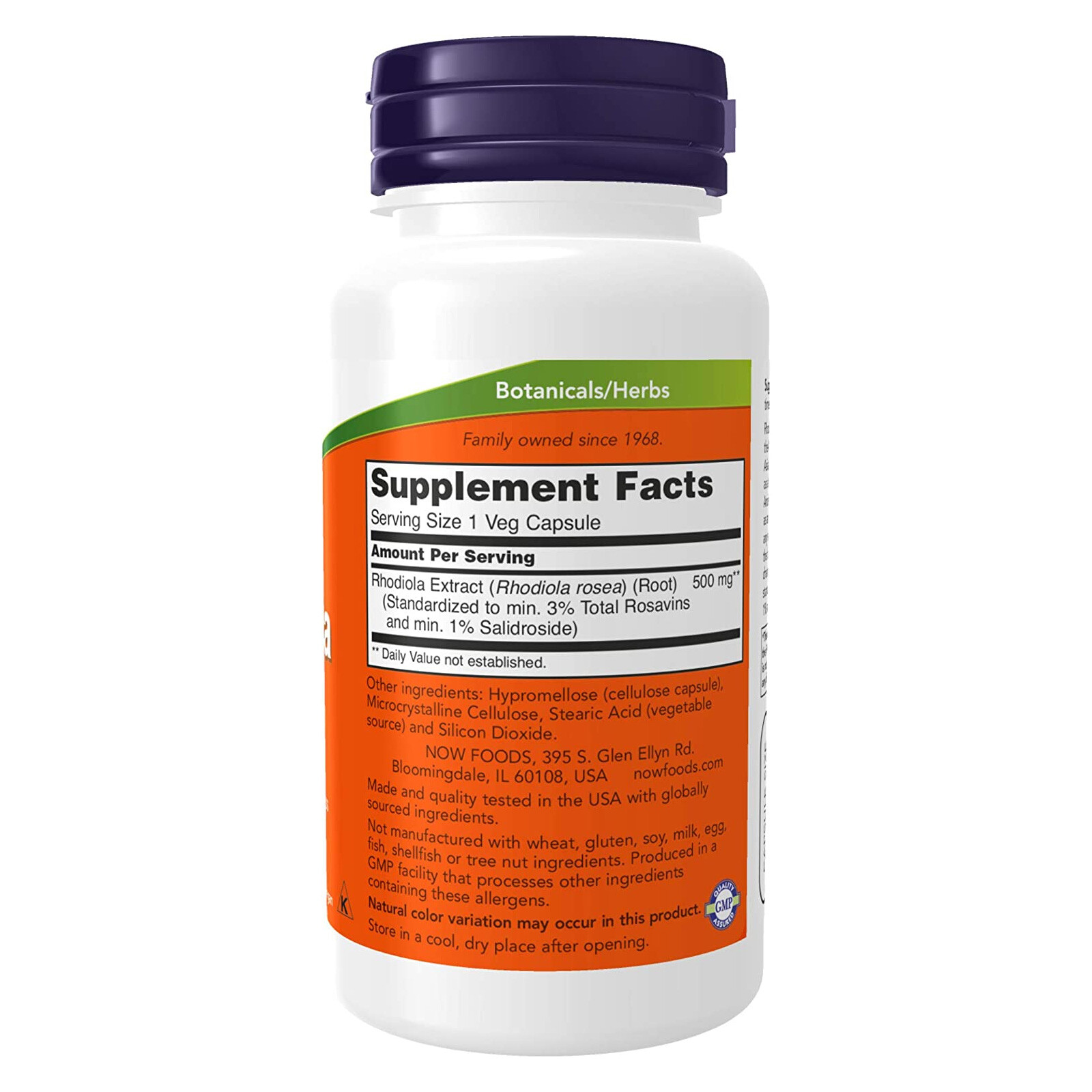 NOW FOODS Rhodiola 500 mg 60 Veg Capsules