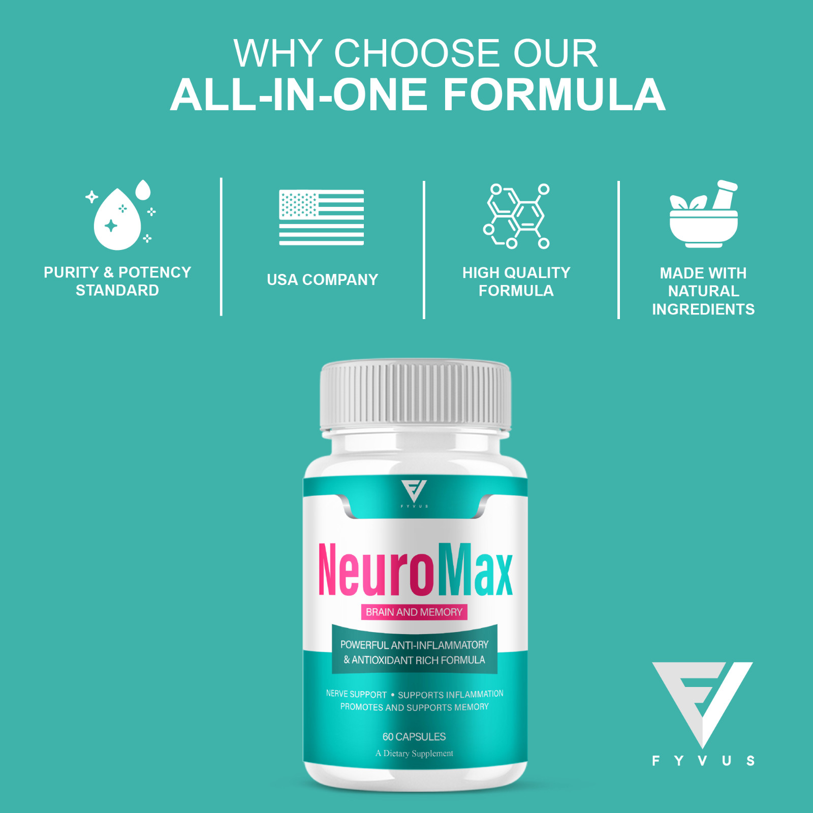 (5 Pack) NeuroMax Brain and Memory Support, Neuro Max Capsules (300 Capsules)