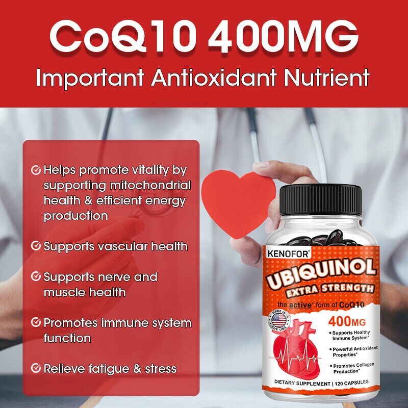 CoQ10 Ubiquinol 400mg Supplement – 30 To 120 Softgels 05/26, NEW