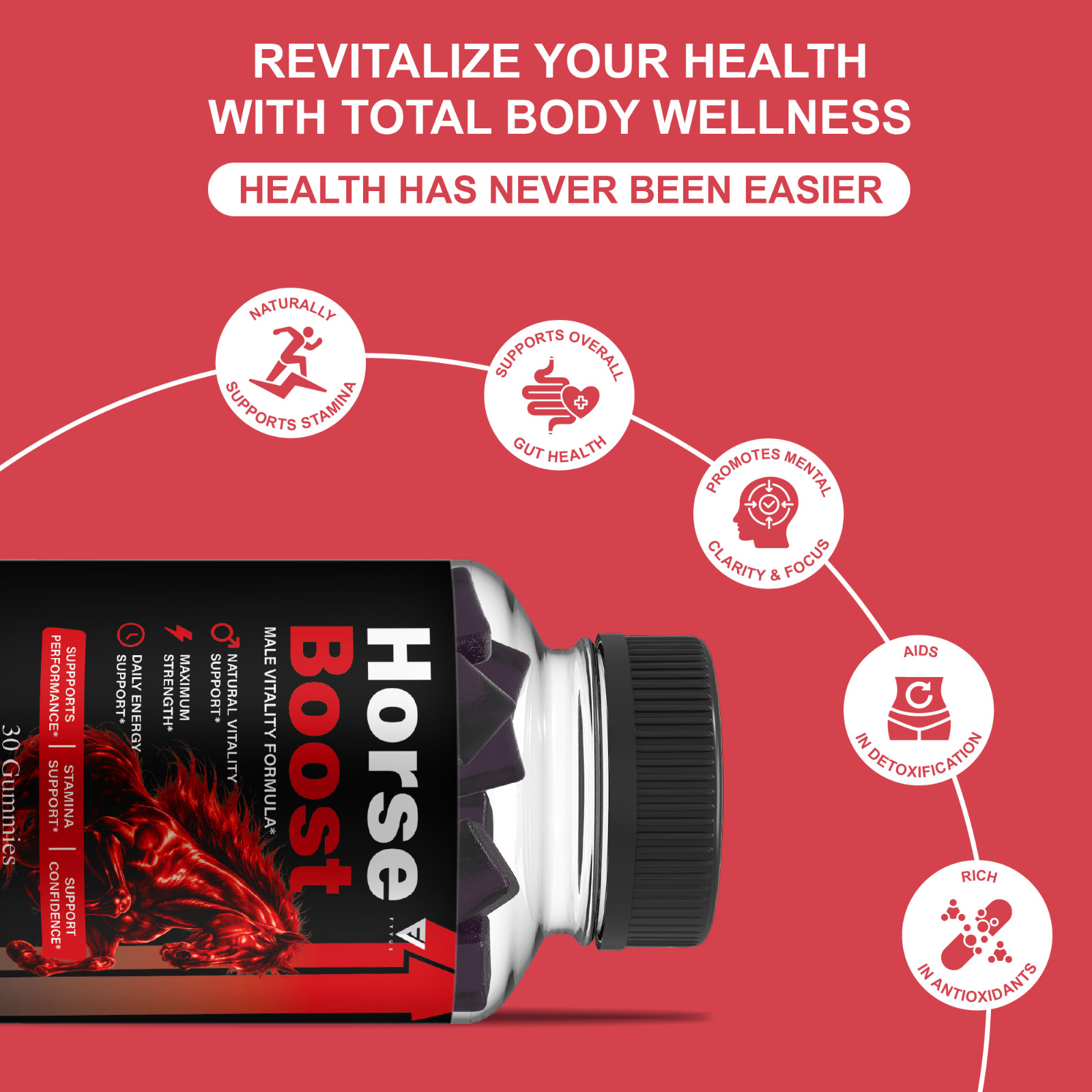 (5 Pack) Horse Boost Gummies, HorseBoost Male Performance (150 Gummies)