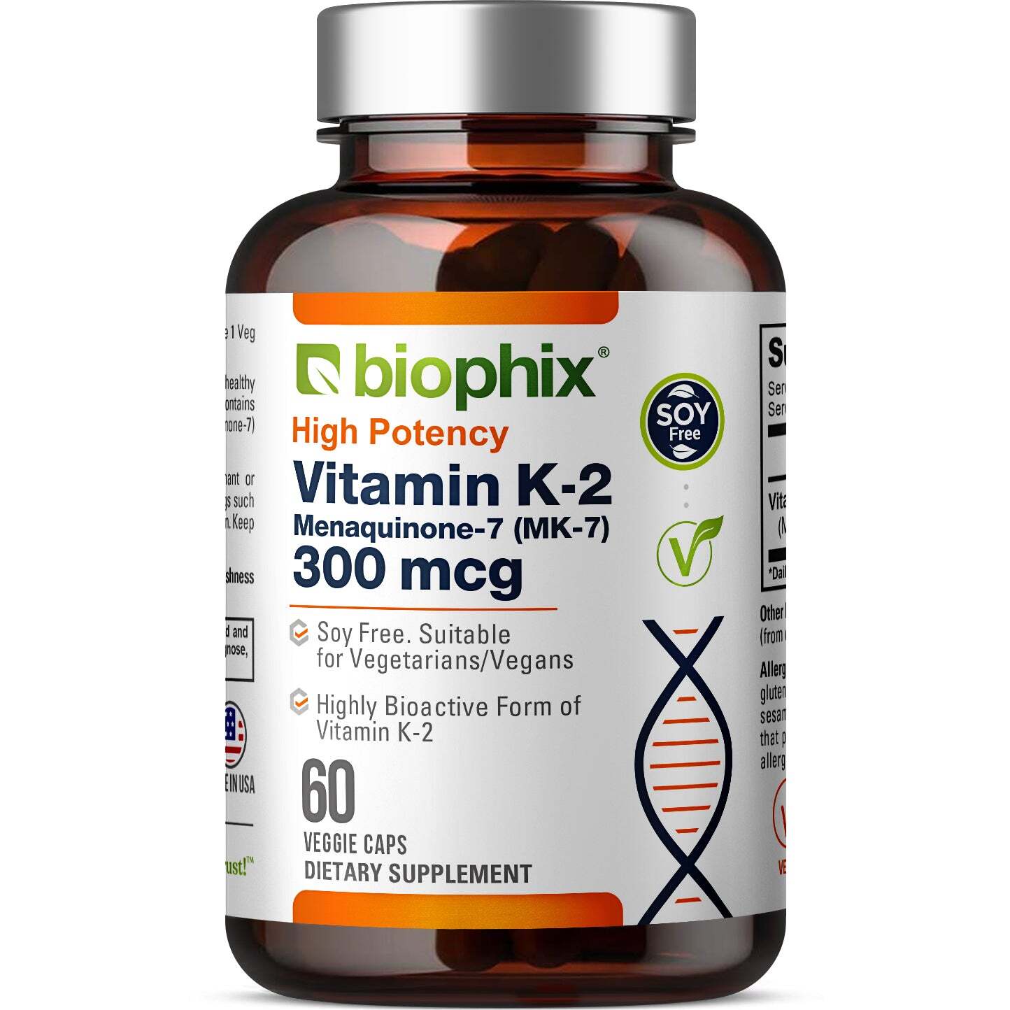 biophix Vitamin K2 MK-7 – 300 mcg 60 Vegetarian Capsules