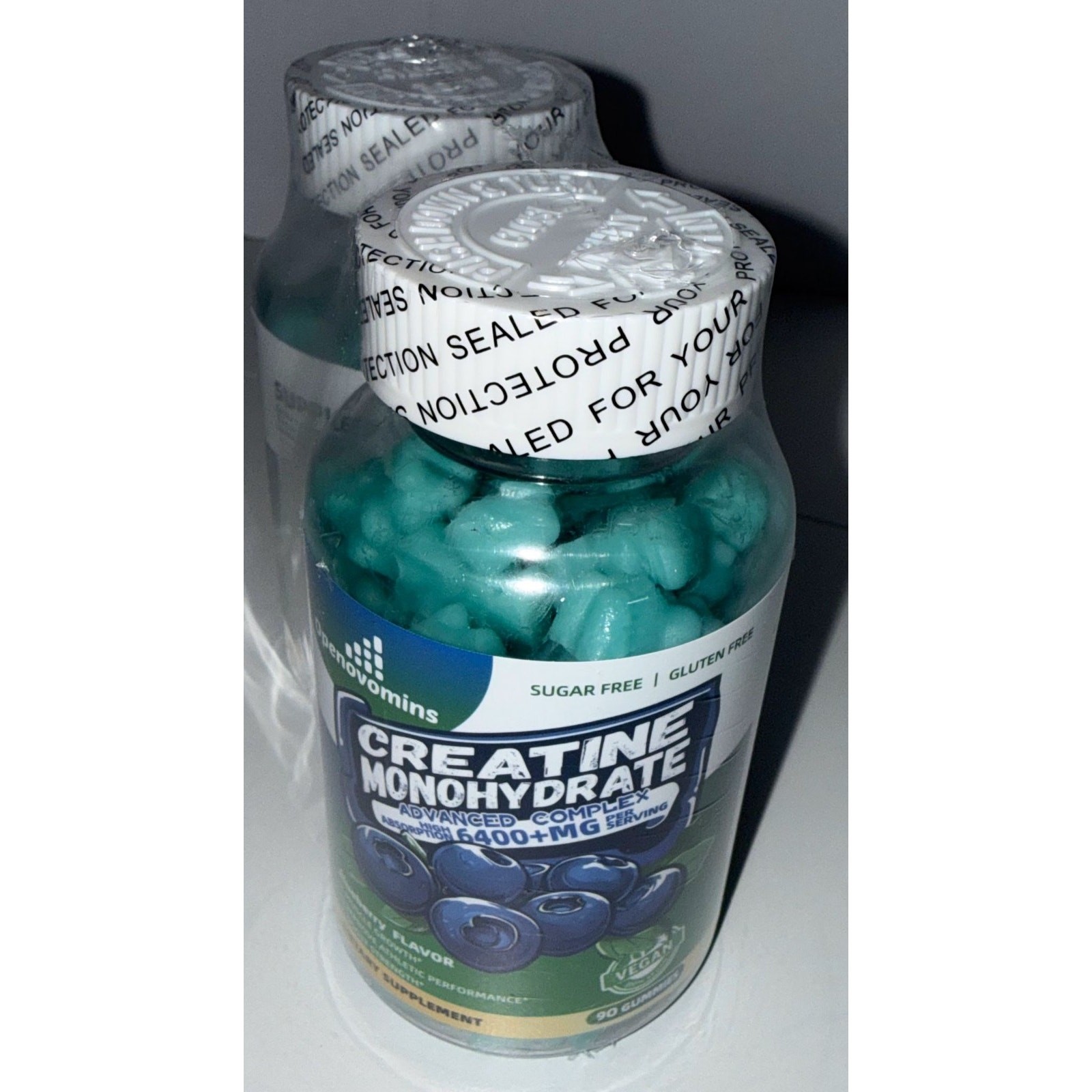 Openovomins Creatine Monohydrate Gummies Blueberry 6400mg 90 Count New