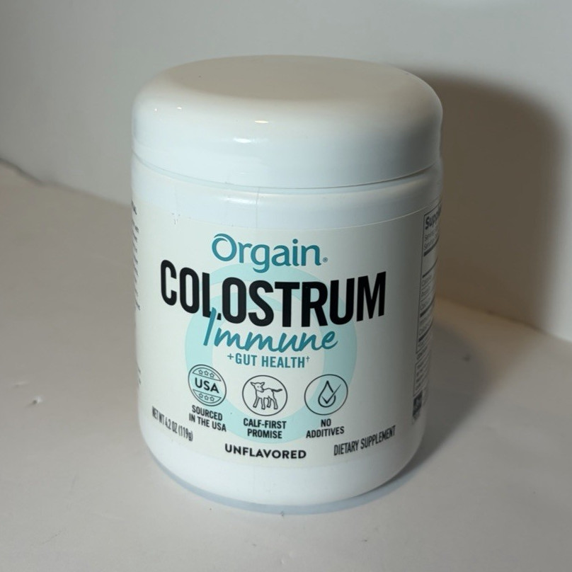 Orgain Colostrum Immune + Gut Health Supplement Powder Unflavored 7.4 oz