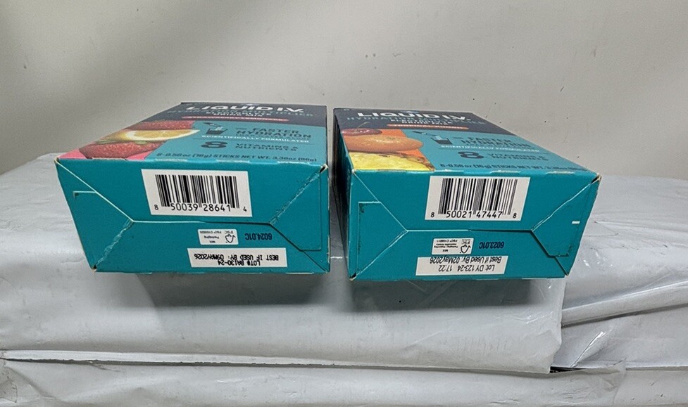 LIQUID I.V. Electrolyte Drink Mix Lot: Tropical Punch, Strawberry Lemonade 2026