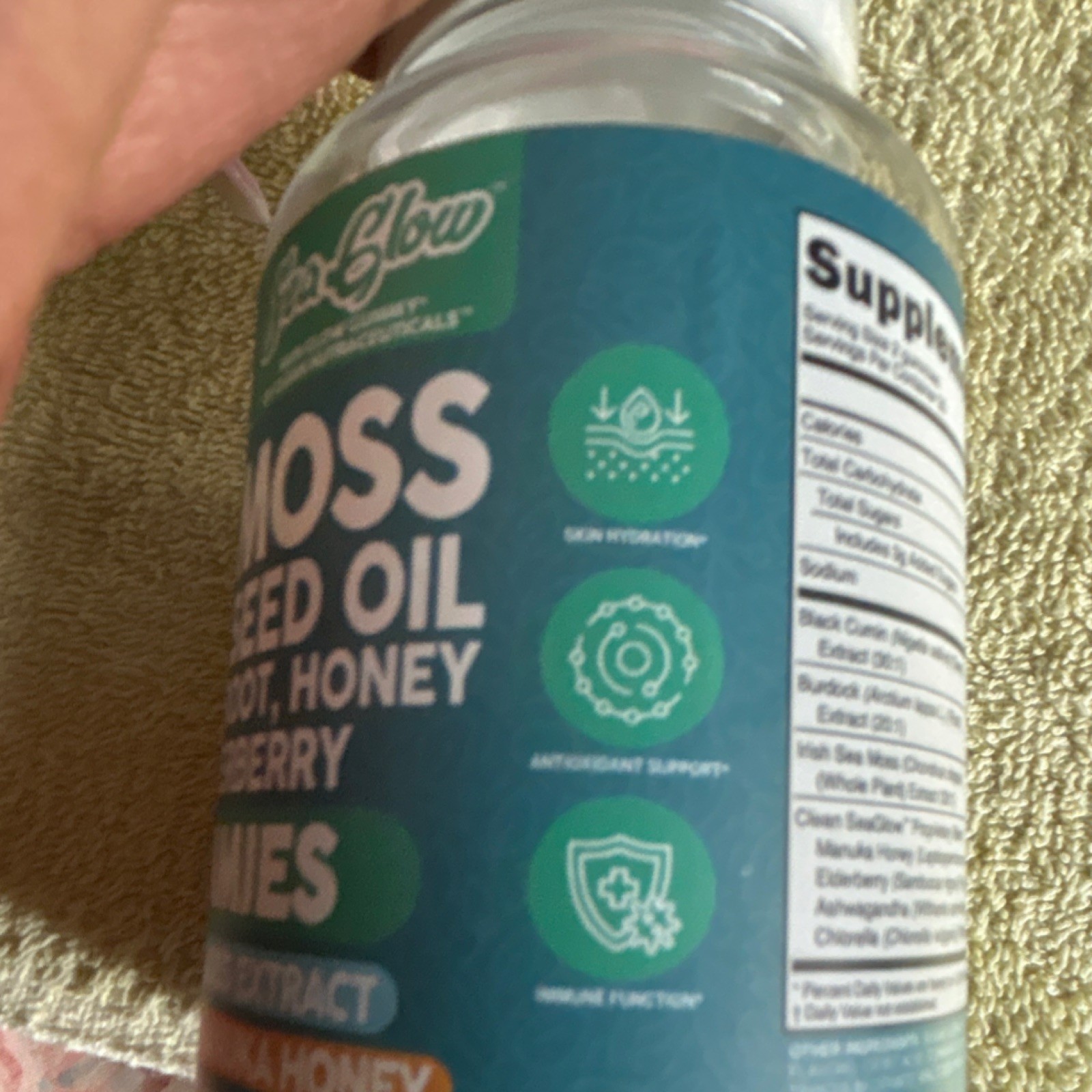 Clean Nutra Sea Moss Black Seed Oil Burdock Root Elderberry Gummies Vegan 60ct