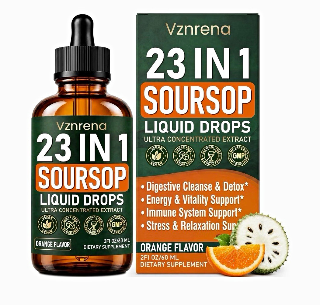 Vznrena 23-in-1 Soursop Liquid Drops Orange Flavor 2 fl oz/60mL