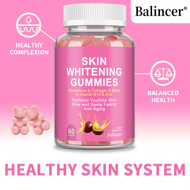 Collagen Skin Whitening Hair Health Anti-Aging Vitamin C E B12 60 Gummies US