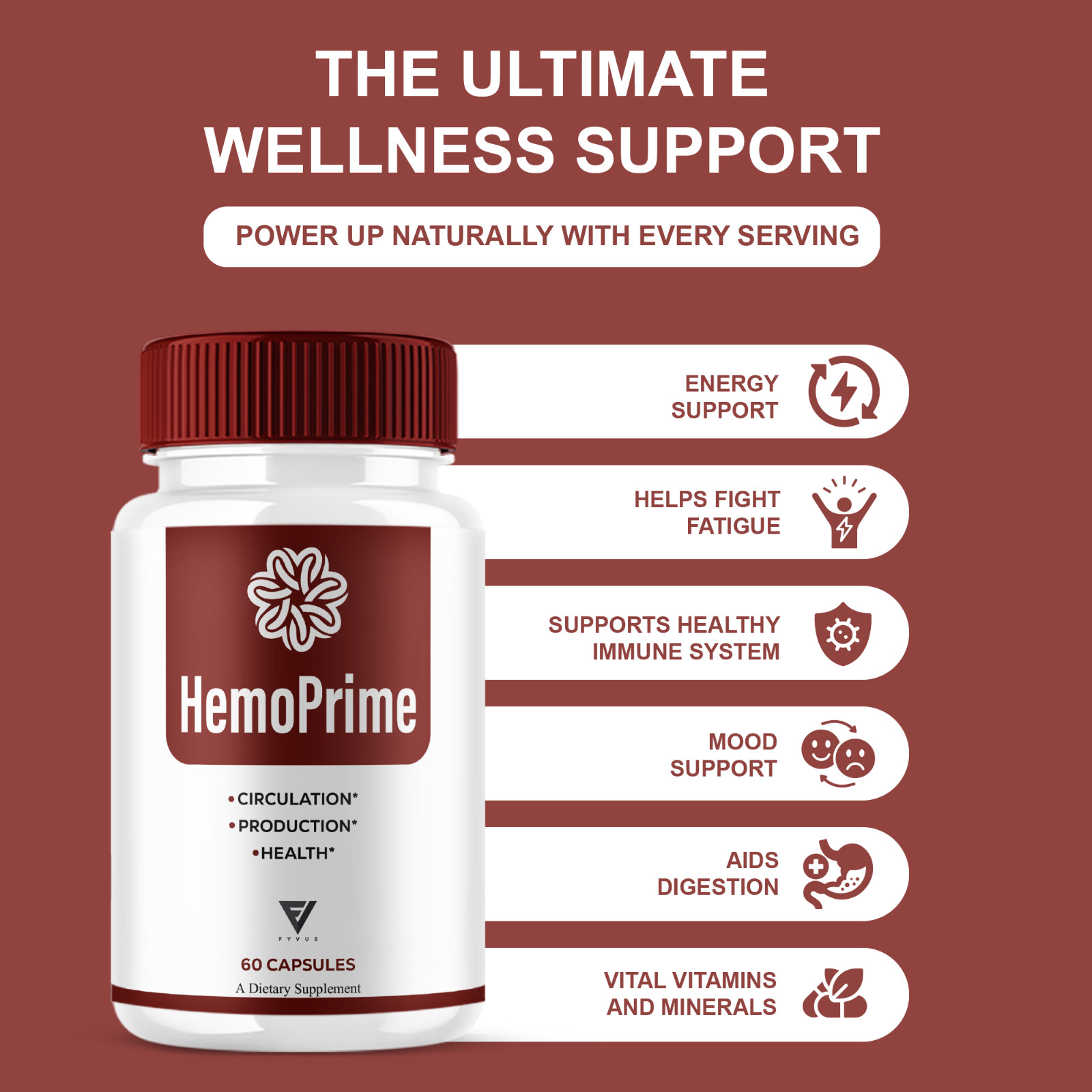 HemoPrime Male Performance, Hemo Prime Support (60 Capsules)